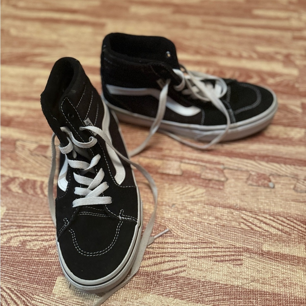 Vans Kids Black and White Sneakers